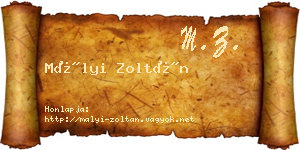 Mályi Zoltán névjegykártya