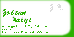 zoltan malyi business card